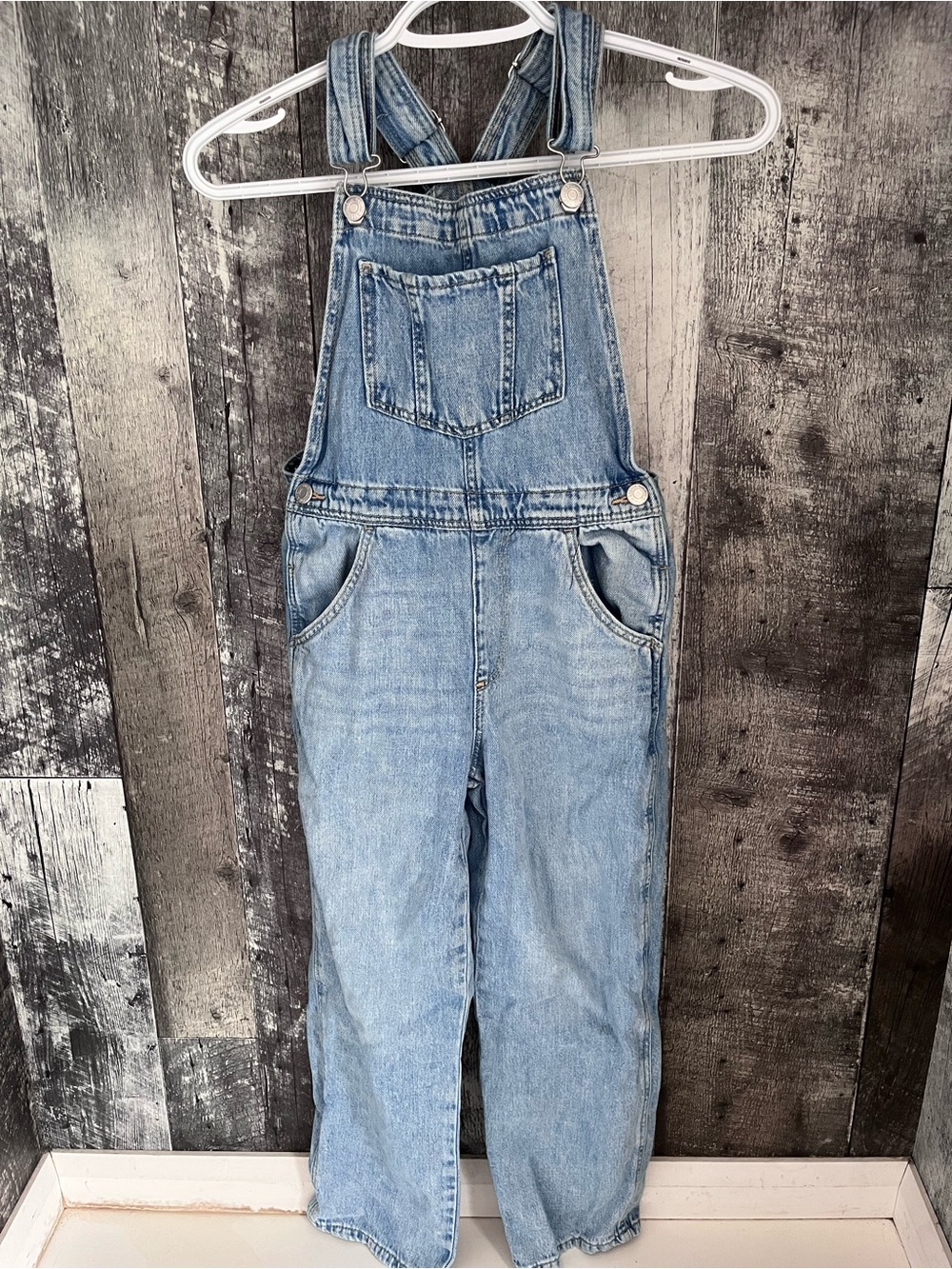 Light Wash Denim Overalls for kids - 8-9